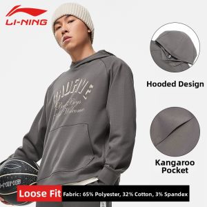 Li-Ning | Fashionable Loose Hoodie Long Sleeve Sweatshirt