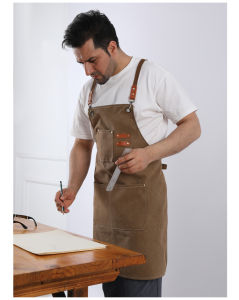 New Fashion Canvas Kitchen Aprons For Woman Men Chef Work Apron For Grill Restaurant Bar Shop Cafes Beauty Nails Studios Uniform  Fashion Canvas Kitchen Aprons For Chef Work