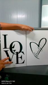 (With Frame)Simple Black and White Love and Family Art Painting Home Wall Decoration Painting