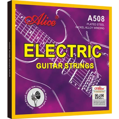 Alice | Original Alice A508 Electric Guitar Strings 1st-6th Full Set Strings Light Super Light Nickel Alloy Wound Steel Core Guitar Part