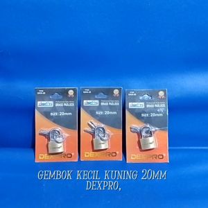 Gembok Pintu Kuning / Kuningan 20mm Press Dexpro 12pcs