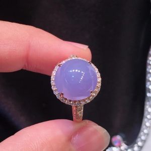 Bông Tai Đá Thạch Anh Tím Cabochon Bạc