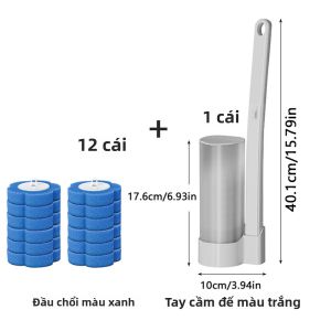 Bộ Bàn Chải Vệ Sinh Nhà Vệ Sinh Dùng Một Lần Với Dụng Cụ Vệ Sinh Phòng Tắm Cán Dài Bao Gồm Đầu Thay Thế Vô Trùng Không Gây Lộn Xộn Khi Vệ Sinh
