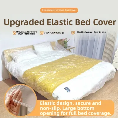 KEKESHANGJIA | Dust Cover Furniture Protector Plastic One-Time Use Elastic Opening