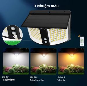 intelamp | Đèn Pha An Ninh Năng Lượng Mặt Trời Intelamp 4000mAh Thời Lượng Pin Dài 3 Chế Độ Màu Sắc Dùng Ngoài Trời - Chiếu Sáng Hiên Nhà Sân Vườn Nhà Để Xe Hàng Rào
