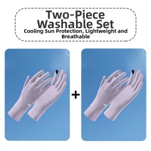 BILLI ZILLY | UV Protection Summer Cooling Ice Silk Thin Fingerless Extended Driving & Cycling Gloves