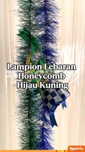 Dekorasi Ketupat Slenger 1.3m | Tali Hias Lebaran untuk Hampers dan Ruangan | Pita Satin Glitter