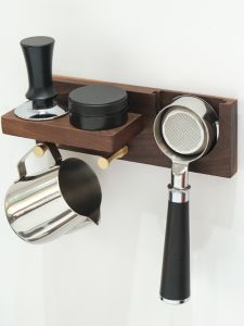 Multi-Functional Coffee Utensils Storage Rack Punch-Free Espresso Handle Powder Dispenser Wall-Mounted Compact Barista Stand