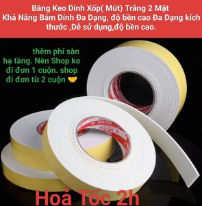 băng dính mút xốp đỏ 2 mặt 1F2 x 6.5m ( Hàng Dày)