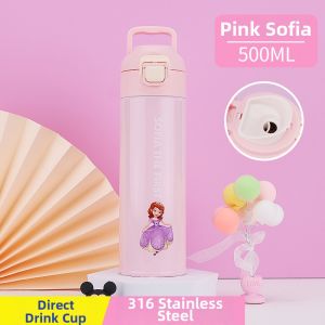 Disney | Kids Stainless Steel Thermos Cup Direct Drinking Straw Drinking