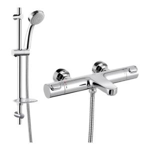 Thermostatic Pressure-Boosting Hot and Cold Water Wall-Mounted Adjustable Shower Set