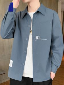 ROMON | Lormen Mens Long Sleeve Casual Shirt Trendy Youth Fashion City Style Autumn Spring New Arrival No Iron Workwear Jacket