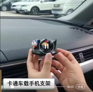 Cute Cartoon Car Dashboard 360° Rotatable Mobile Phone Holder - Multi-Functional Navigation Support with ABS Material - Compatible with Dashboard - Safe and Easy One-Handed Operation