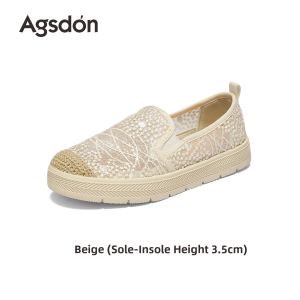 Agsdon | Easy-on Lace-up Flat Womens Shoes