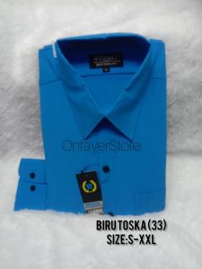 Wendya.T Kemeja Formal Reguler Warna BIRU TOSKA (33)✓Kemeja Pria Polos Lengan Panjang