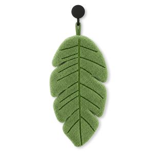 2-piece set of leaf shaped hand towel set nail free adhesive hook soft and absorbent hanging kitchen and bathroom hand towel
