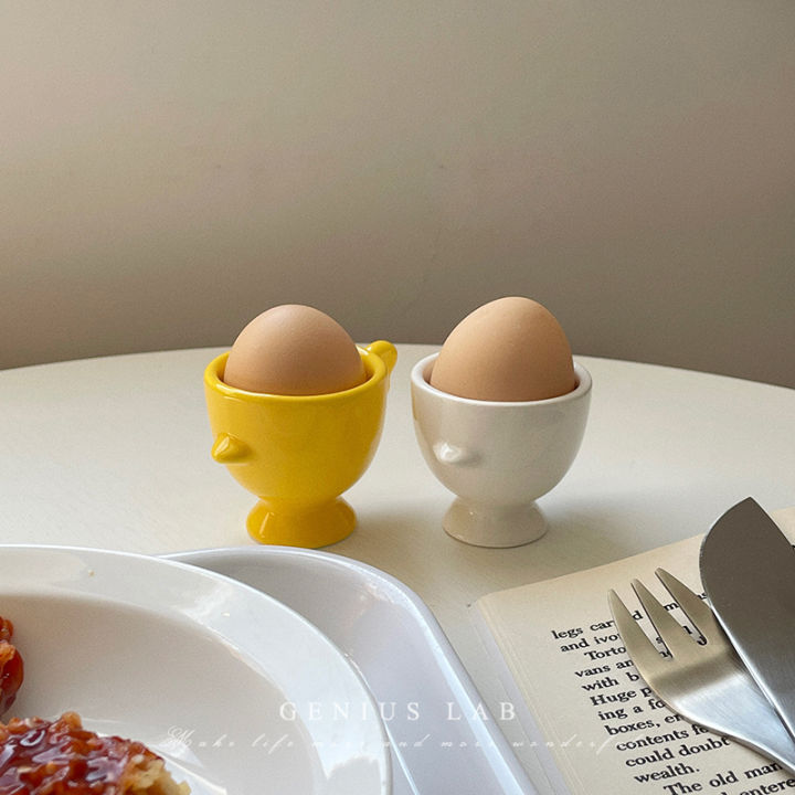 Eggcup Egg Tray Ceramic Egg Tray Cup Cute Egg Cup High Foot Egg Carton Cup Holder Home Breakfast Shelf
