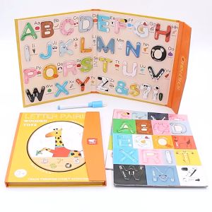 EZYLITTLES Letter Pairing ABC letter alphabet Magnet puzzle Pinyin Match Game Number Tragram LigatureEarly learning Educational toys fridge magnet