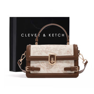 Retro Embroidered Square Bag Womens Crossbody Handbag Contrast Color 2025 New High-End Sensation Fashionable Small Bag