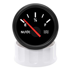 RYSJM | Cảm Biến Mực Nước Đen 52mm Đồng Hồ Đo Điện Trở 0-190 Ohm Với Đèn Nền Đỏ Dùng Cho Bình Nước Chỉ Báo Mức Nhiên Liệu Cho Ô Tô Thuyền Xăng 12V 24V