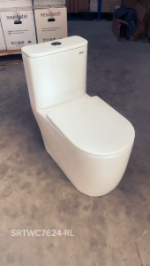 Sorento SRTWC7624-RL Washdown Rimless One Piece Water Closet S-Trap 200250mm c/w Crystal Matte White Surface Soft Close Seat cover