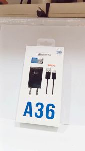 Charger HP For SMSNG A36 Quick Charge3.0 Batok Adapter + Kabel USB Support Fast Charging