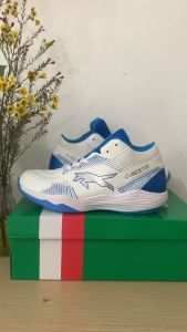 Giày bóng chuyền nam nữ cao cấp cổ cao VHD trắng xanh sói đầu đàn chính hãng