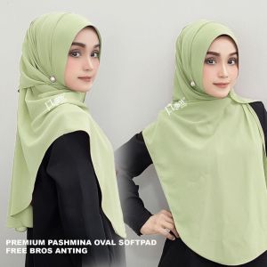 Pashmina soft pad premium oval free anting Flow jilbab terbaru murah kekinian hijab ceruty terlaris