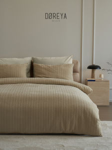 Simple Class A Colored Woven Warm Fleece Bed Set