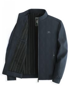 ROMON | Lormen Mens Casual Jacket Spring Autumn Style Stand Collar Windproof Coat Fashionable Urban Mid-aged Mens Business Leisure