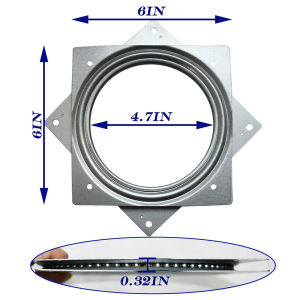 6Inch Rotating Bearing Plate Lazy Susan Hardware Square Turntable Swivel Plate for Serving Trays Kitchen Revolving Storage Racks