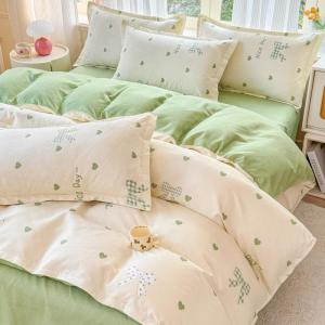 Pastel Style Thickened Flannel Bed Set