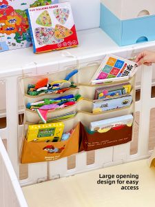 Cute Baby Crawling Mat Fence Storage Bag Childrens Toy Early Education Reading Material Storage Rack Hanging Bag Home Use