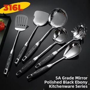 Stainless Steel & Blackwood Kitchen Cookware Set