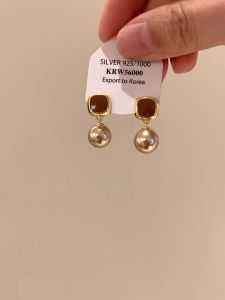 Champagne Brown Pearl Sugar Cube Stud Earrings French Style Elegant Versatile Fashion Jewelry Accessories for Women