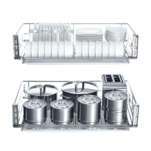 HIGOLD | Kitchen Drawer Style Dish Rack And Spice Storage 304 Stainless Steel