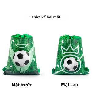 Túi Quà Tặng Không Dệt Theo Chủ Đề Bóng Đá - Ba Lô Dây Rút Bóng Đá Dành Cho Trẻ Em Trai Sinh Nhật Trang Trí Tiệc Thể Thao Bộ 1/3/5 Chiếc