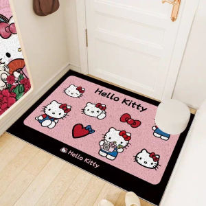 Caro HelloKitty Door Mat Khóa Vòng Lụa Chống Trượt Dọn Dẹp Môi Trường Thoải Mái Cho Trang Trí Nhà