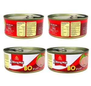 Combo 4 Hộp x 150g Bò 2 Lát 3 Bông Mai Vissan Date 2028