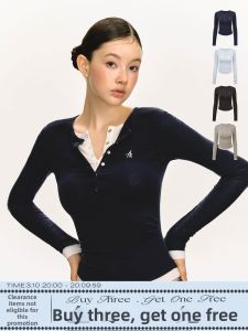 Ariseism | Áo Thun Dài Tay Ôm Sát Cổ Henley Làm Đồ Lót