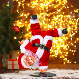 Creative Electric Handstand Santa Claus Doll With Music Christmas Ornaments Dancing And Singing Toy Party Xmas Gifts