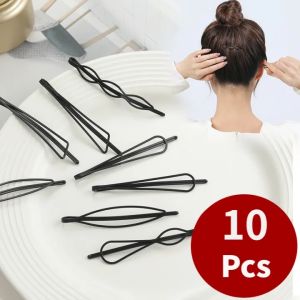 10Pcs Simple Black Hairpins Women Girls Korean Invisible BB Clip Broken Bangs Side Barrette Headdress Fashion Hair Accessories