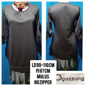 DRESS LENGAN 3/4 GREY PLISKET(OGAZZANG) 257