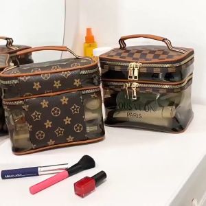 Túi Trang Điểm Cá Nhân Du Lịch Trong Suốt 2 Tầng LOUS-VUON