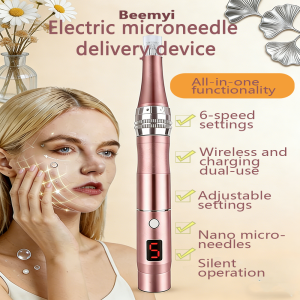 Rechargeable Portable Electric Facial Massager Lightweight with 4 Replacement Heads for Face Neck Skin Care Beauty Tool