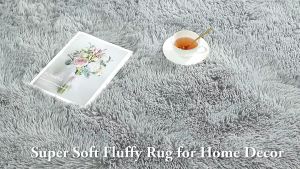 Fluffy Shag Area Rug 4x6 Grey Rugs for Bedroom Soft Plush Area Rugs for Living Room Non-Slip Indoor Carpet for Nursery Study Room Dressing Room Home Decor