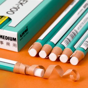 Uni Mitsubishi Highlighter Eraser EK-100 ยางลบแบบห่อสีสันสดใส ยางลบแบบปากกา ยางลบแบบใช้แล้วลอกได้ สำหรับนักเรียนและผู้บริหารธุรกิจ