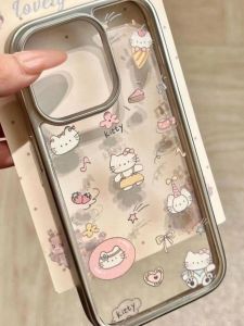Full Cover Yellow Skirt KT Cat Cartoon 15/14PLUS Girl 13ProMax 12/11/XSMax/XR Protective Case Creative Cute Pet Anime Style