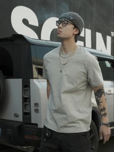 ZONJVNN American Style Short Sleeve T-Shirt Mens Breathable Quick Dry Cool Feeling Standard Fit Summer Casual Cotton Blend