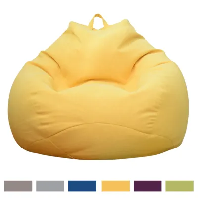 OTAUTAU Cotton Linen Bean Bag Cover Without Filler